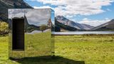 A,Mirrored,Building,Located,At,Loch,Doine,In,The,Trossachs,
