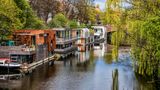 Hausboote im Eilbekkanal, Hamburg