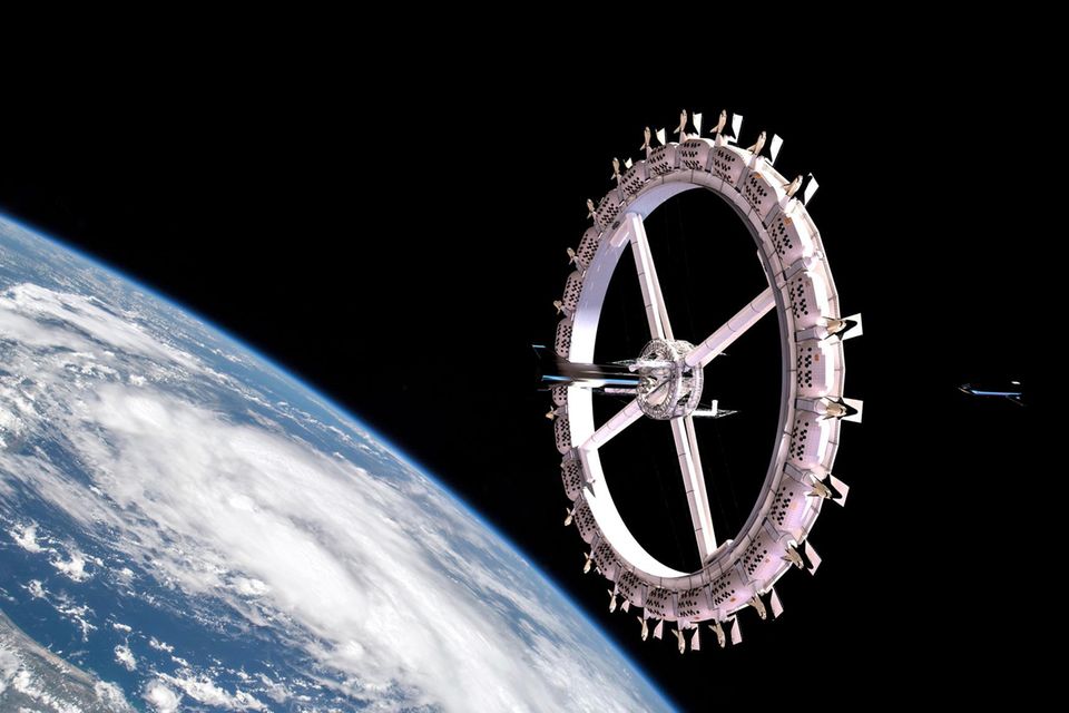 Das Konzept der Voyager Station des US-Unternehmens "Above: Space Development Corporation" erinnert an Stanley Kubricks Film "2001". In der Station mit künstlicher Schwerkraft könnten Reisende übernachten 1.7778