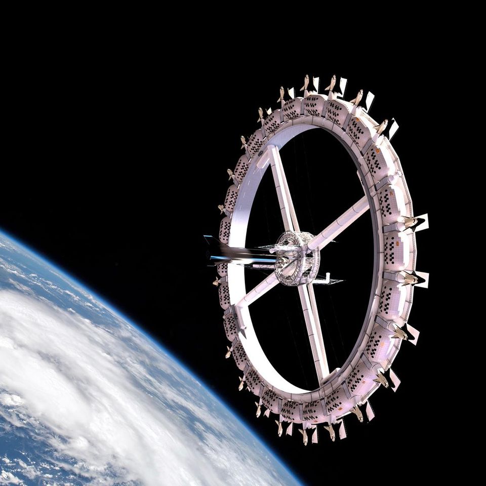 Das Konzept der Voyager Station des US-Unternehmens "Above: Space Development Corporation" erinnert an Stanley Kubricks Film "2001". In der Station mit künstlicher Schwerkraft könnten Reisende übernachten
