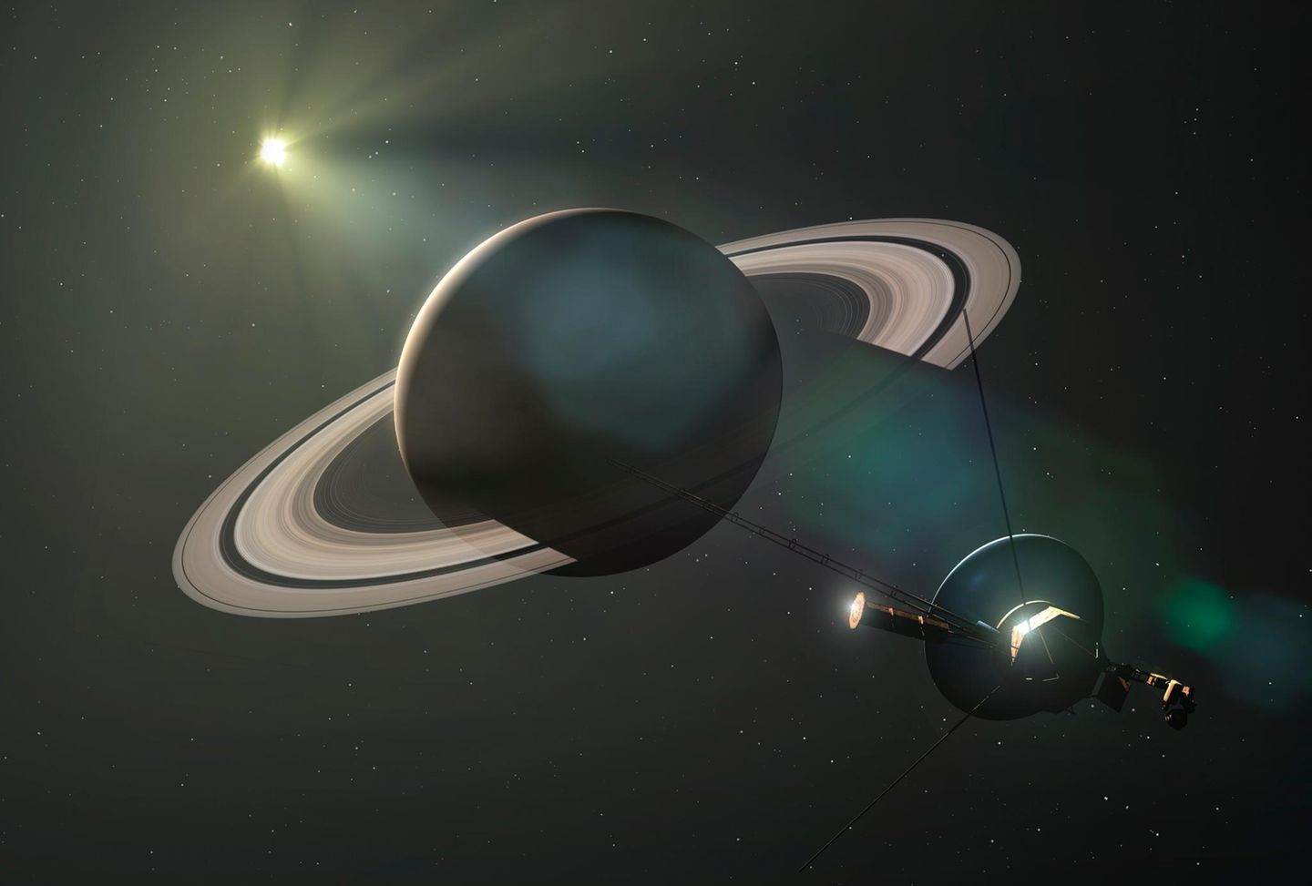 Die Voyager-Sonde vor Saturn