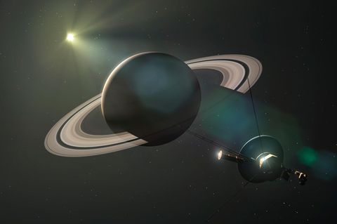 Die Voyager-Sonde vor Saturn