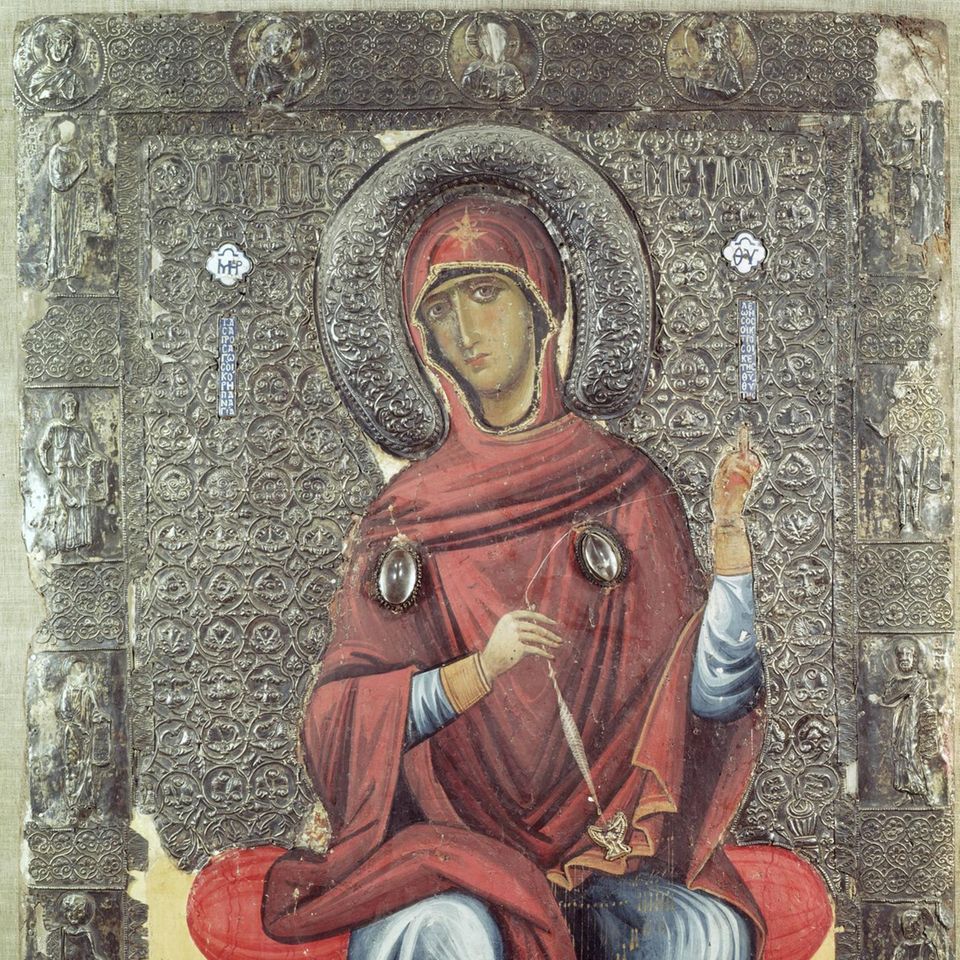 Byzantinisch-mazedonische Ikone einer Madonna aus dem 11. Jahrhundert