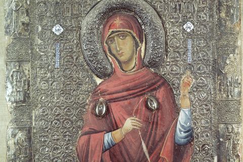 Byzantinisch-mazedonische Ikone einer Madonna aus dem 11. Jahrhundert