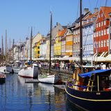 Boote in Kopenhagen im Frühling