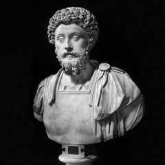 zeitgenossische Marmorbüste des Kaisers Mark Aurel