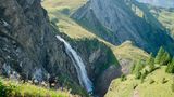 Engstligenfälle am Dorf Adelboden im Berner Oberland