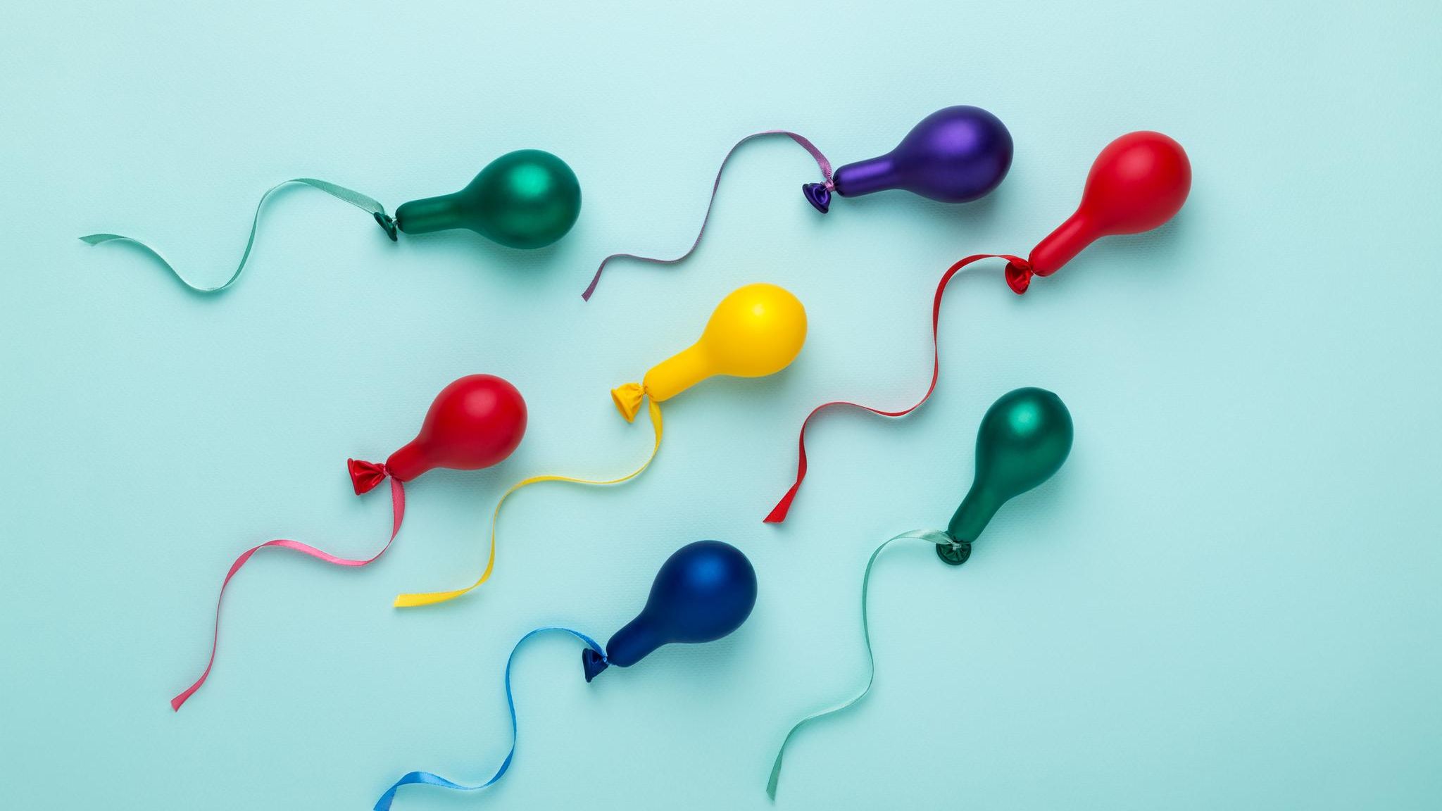 Luftballons in Spermienformation Luftballons in Spermienformation