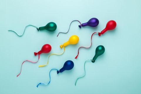 Luftballons in Spermienformation