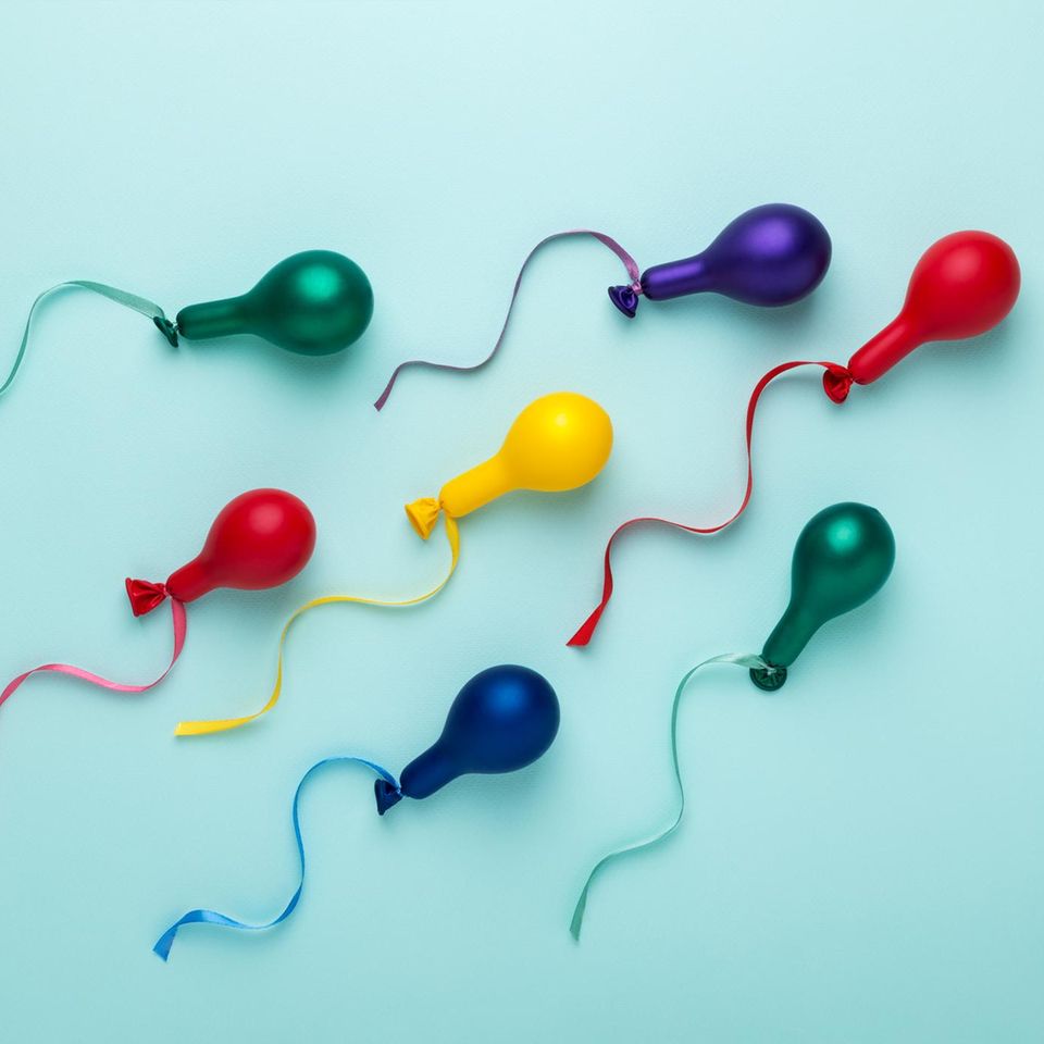 Luftballons in Spermienformation