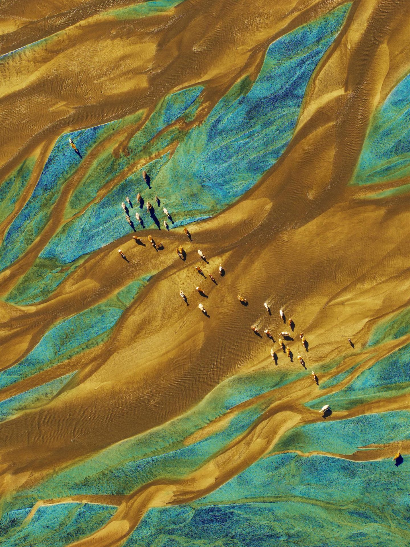 Xilamulun-Flusses von oben