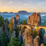 The Bastei bridge, Saxon Switzerland National Park, Germany