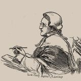 Zeichnung der Mignonette und des Richters Lord Coleridge