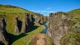 Fluss, Sommer, Fjadrargljufur Canyon, Kirkjubaejarklaustur, Suðurnes, Sudurland, Island