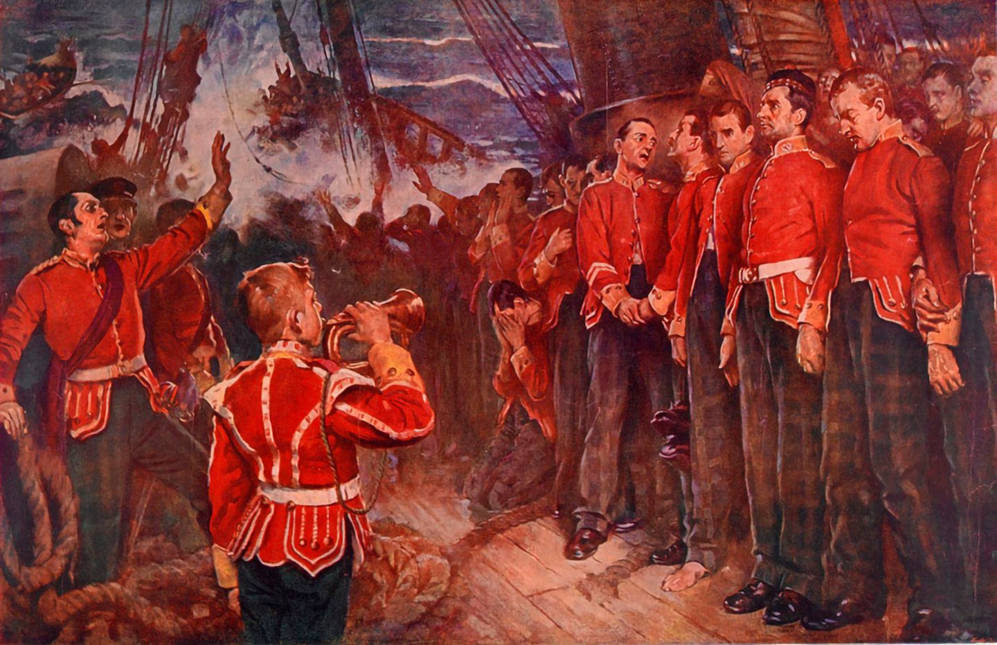 HMS Birkenhead "Frauen und Kinder zuerst!" lautet das vermeintlich eherne Gesetz der See. Tatsächlich wurde das Prinzip über die Jahrtausende Seefahrtsgeschichte nur sporadisch angewandt, bei den meisten Schiffsunglücken überleben mehr Besatzungsmitglieder als Passagiere – und unter den Passagieren haben Männer bessere Chancen als Frauen und Kinder. Anders beim Untergang der "HMS Birkenhead" 1852. Der Truppentransporter auf dem Weg in die Kapkolonie läuft vor Südafrika auf einen Felsen, 100 Soldaten ertrinken noch in ihren Kojen. Die anderen treten an Deck an, bemannen die Pumpen und bringen die Frauen und Kinder in eins der wenigen Rettungsboote – obwohl die Frauen bei ihren Ehemännern bleiben wollen. Der ranghöchste Offizier befiehlt den Männern, an Bord zu bleiben. Es überleben 193 der rund 640 Menschen an Bord. Die viktorianische Gesellschaft feiert das Opfer der Soldaten als Beispiel der mannhaften Ritterlichkeit britischer Männer, und "Frauen und Kinder zuerst" geht als "Birkenhead Drill" in die Geschichte ein. Trotzdem folgen die meisten Unglücke in den kommenden Jahrzehnten eher dem Spruch "Rette sich, wer kann", die "Titanic" bildet 1912 eine von zeitgenössischen Männerrechtlern beklagte Ausnahme. Mehr als bevorzugte Behandlung werden neue Regeln für die Anzahl von Rettungsbooten die Überlebenschancen weiblicher Passagiere erhöhen.