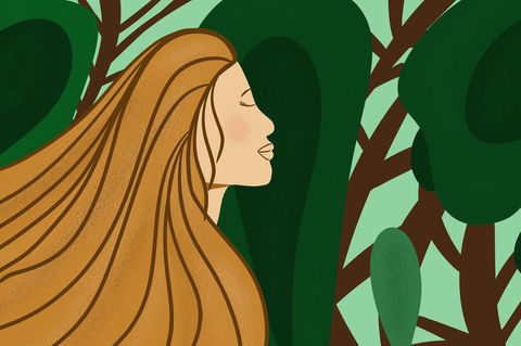 Illustration einer Frau im Wald