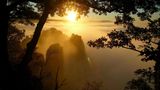 Die Rahten Bastei im Morgenlicht