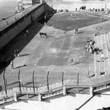 Gefängnishof aus der Vogelperspektive