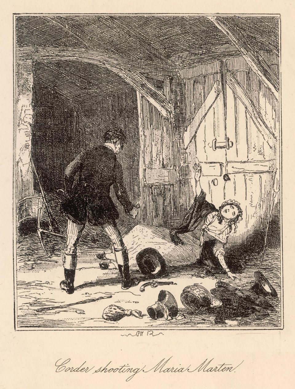 William Corder tötet Maria Ellis in der Scheune