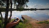 Kanu und Steg am Murner See