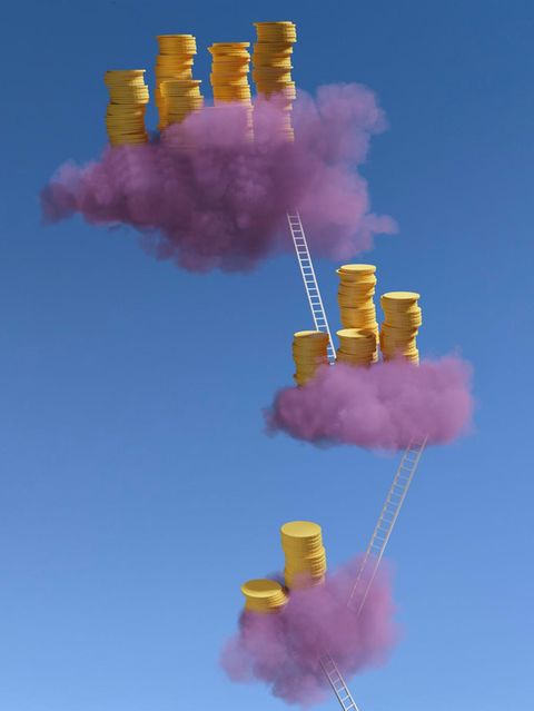 Auf rosa Geldwolken schweben: Macht Wohlstand am Ende doch glücklich - und bis zu welchem Vermögen? 