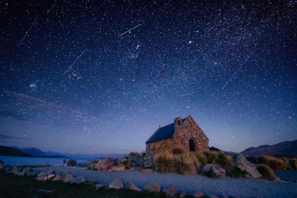 Good Shepherd's Chapel, Lake Tekapo mit Sternenhimmel 1.5103