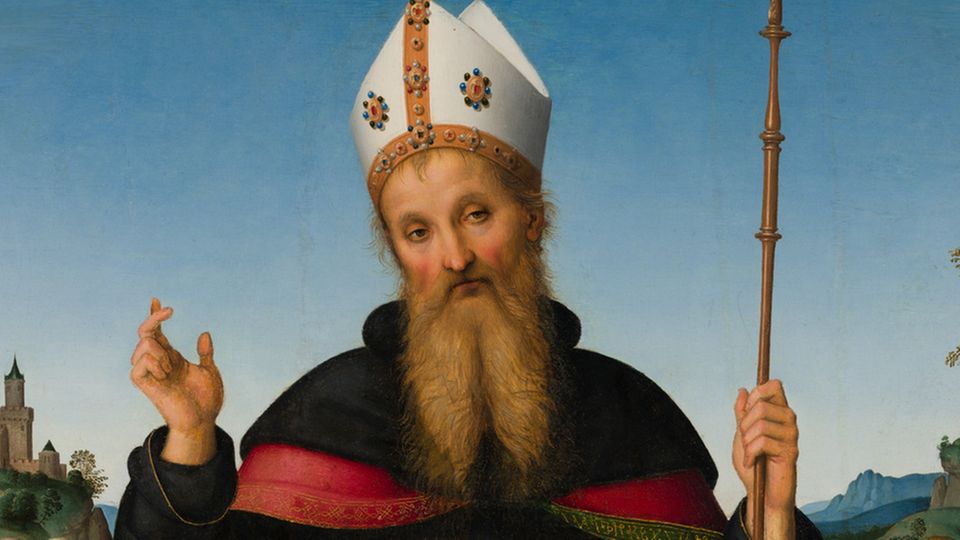 Der heilige Augustinus auf einem Ölgemälde 