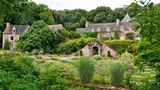Part of the gardens created by Peter Wolkonsky in front of the House at Kerdalo, Tredarzec, near Treguier, Brittany, France