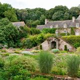 Part of the gardens created by Peter Wolkonsky in front of the House at Kerdalo, Tredarzec, near Treguier, Brittany, France