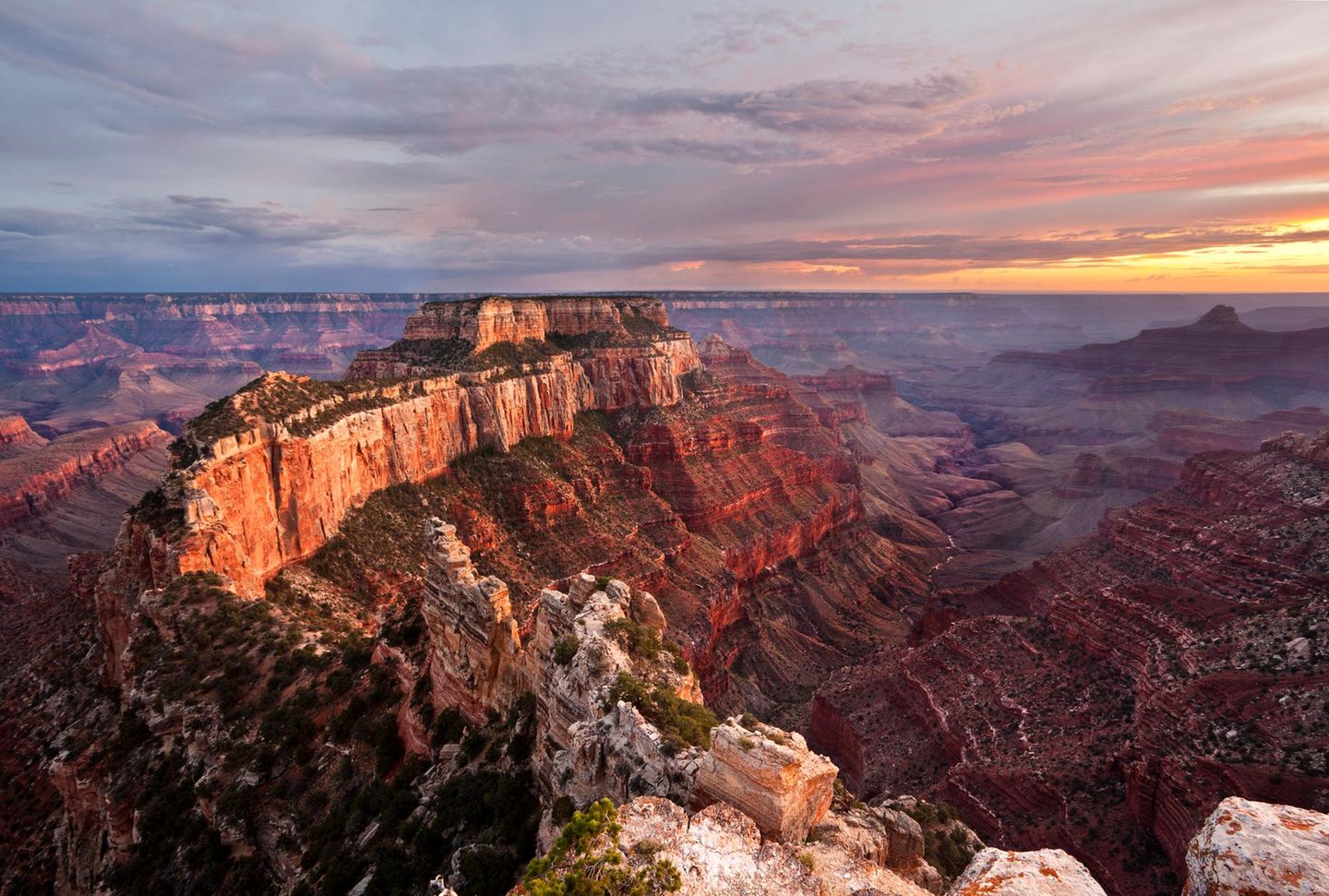 Grand Canyon Nationalpark, Arizona Sunset at Cape Royal, Grand Canyon, Arizona, America, USA