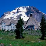 Timberline Lodge with Mt Hood, Mt Hood National Forest, Oregon