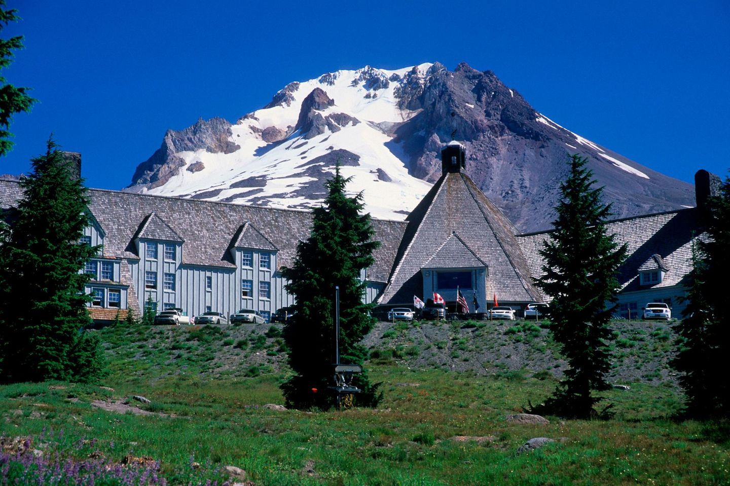 Timberline Lodge, Oregon Timberline Lodge with Mt Hood, Mt Hood National Forest, Oregon