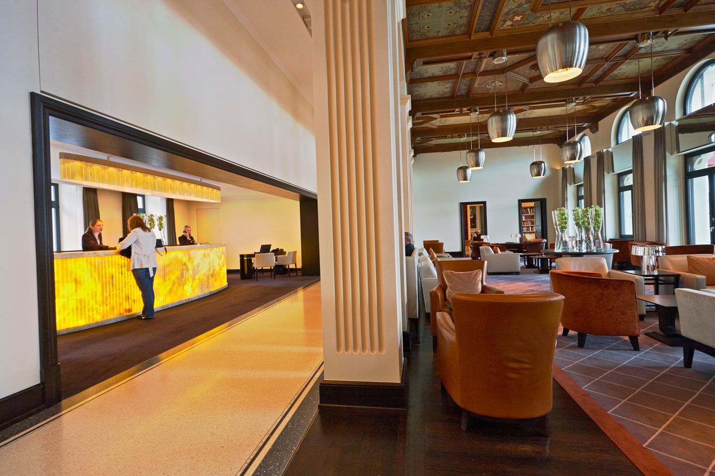 Hotel Dolder Grand, Zürich Europe, Switzerland, Zurich, the lobby at the The Dolder Grand luxury hotel on Kurhausstrasse