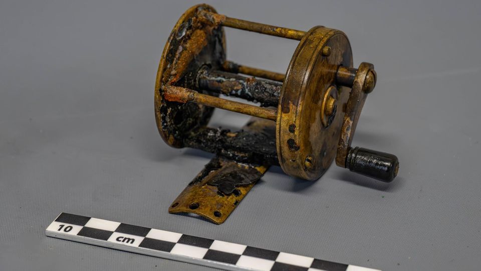 Geborgene Angelrolle eines Mitglieds der Franklin-Expedition