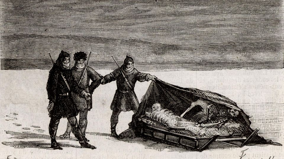 Polarfahrer entdecken zwei Leichen in einem verlassenen Boot