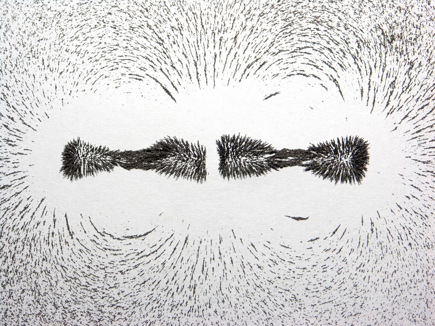 Eisenspäne in magnetischer Ausrichtung