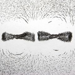 Eisenspäne in magnetischer Ausrichtung