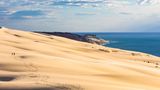 France, Nouvelle-Aquitaine, Pyla sur Mer, Panoramic view of Dune of Pilat
