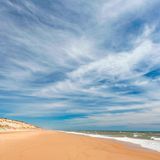 Playa del Asperillo beach in Matalascanas. Donana Natural Park, Huelva province, Costa de la Luz, Andalusia, Spain