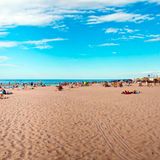 Sunny day on the beach in Jurmala city, Latvia
