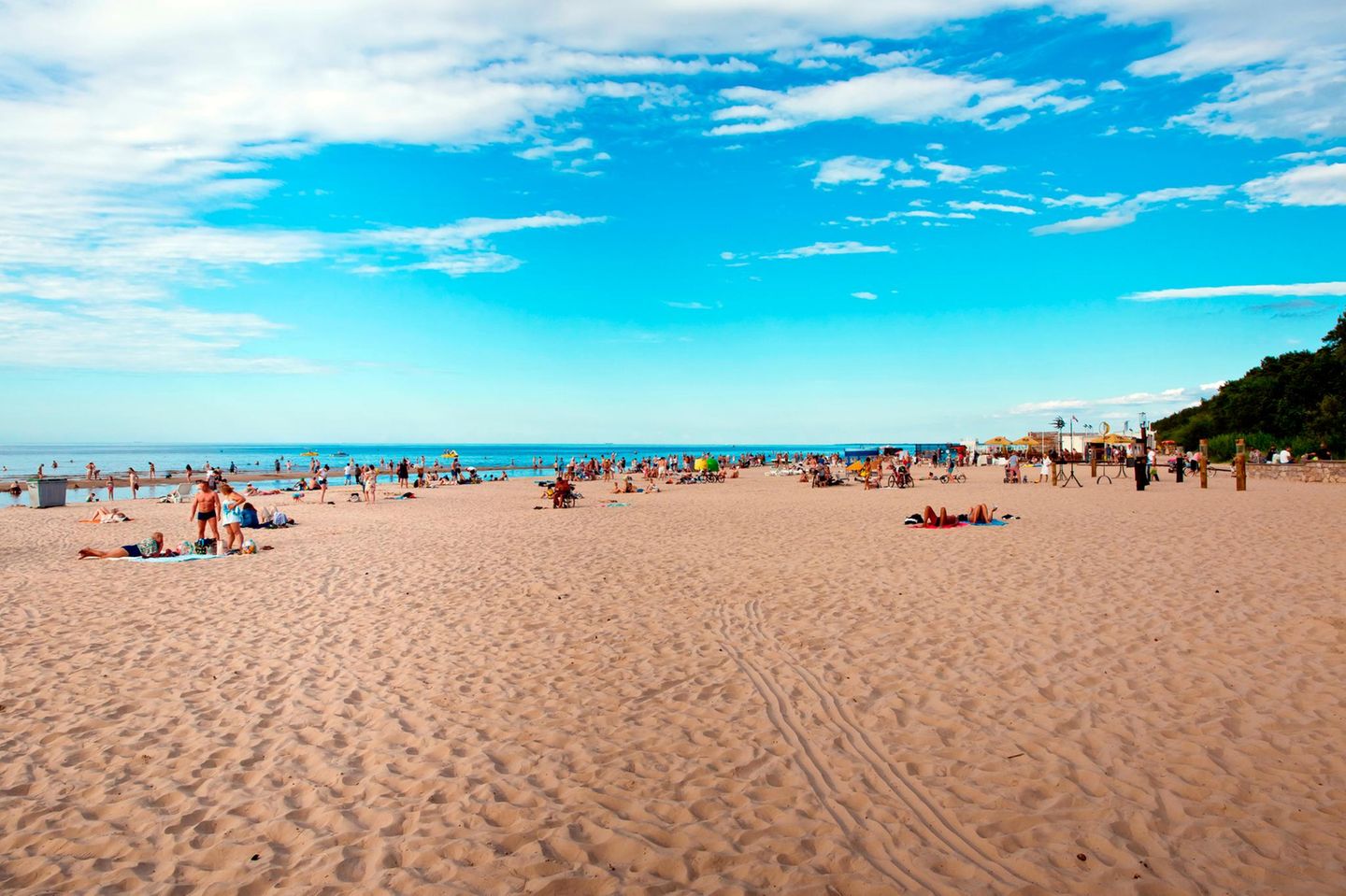 Sunny day on the beach in Jurmala city, Latvia