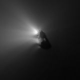 Alle 75 Jahre kommt der wohl berühmteste Komet, der Halleysche, der Erde nahe. Sein bislang letzter Besuch 1986 war entsprechend eine Jahrhundertchance, ihn zu untersuchen. Und die ESA nutzte ihn: Bis auf 596 Kilometer kam ihre Sonde Giotto dem Kometen nahe und fotografierte ihn. Er, der vorher als "Schweifstern" die gängige Darstellung des Sterns von Bethlehem inspirierte, entpuppte sich nun als kartoffelförmiger Brocken.   So nah kam Giotto dem Kometen, dass sie von seinen ausströmenden Staubpartikeln getroffen wurde: Sie geriet ins Trudeln, einige Instrumente fielen aus. Dennoch konnte Giotto nicht nur sein Magnetfeld vermessen, sondern in den Gasen unter anderem Wasser, Kohlenstoffmonoxid, Methan und Ammoniak detektieren – Moleküle, die für die Entstehung von Leben wichtig sind