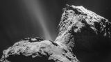 Kometen wurden zum Spezialgebiet der ESA. 2004 startete die Sonde Rosetta zu der wohl gewagtesten Mission der Weltraumorganisation. Nach einem wendungsreichen Weg erreichte sie zehn Jahre später den Kometen Tschurjumow-Gerassimenko. Fortan begleitete sie ihn für zwei Jahre auf seiner Reise um die Sonne. Als Höhepunkt entkoppelte sich der Lander Philea und landete hüpfend auf "Tschuris" zerklüfteter Oberfläche voller Felsbrocken und Gasfontänen. Erstmals hatte die Menschheit auf einem Kometen aufgesetzt. Der poröse dreckige Schneeball erwies sich als unberührte Urmaterie des Sonnensystems, die die Frühgeschichte unserer stellaren Heimat in sich trägt