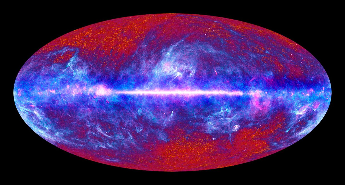 Am Rande des sichtbaren Universums zeigt sich noch heute das Nachglühen des Urknalls: die Kosmische Hintergrundstrahlung. Von 2009 bis 2013 kartierte das Planck-Weltraumteleskop diese auf bis heute unerreichte Weise. Dadurch offenbarte sie nicht nur das wahre Alter unseres Universums (13,8 Milliarden Jahre), sondern auch seine Zusammensetzung aus herkömmlicher Materie (<5%), Dunkler Materie (23%) und Dunkler Energie (72%). Planck beobachtet, dass das Universum etwas langsamer expandiert als zuvor erwartet. Und es vermass winzige Temperaturschwankungen in der Hintergrundstrahlung, die auf jene frühen Materieverdichtungen hinweisen, aus denen sich später die großen Strukturen des Alls, die Galaxien und Galaxienhaufen, gebildet haben. 