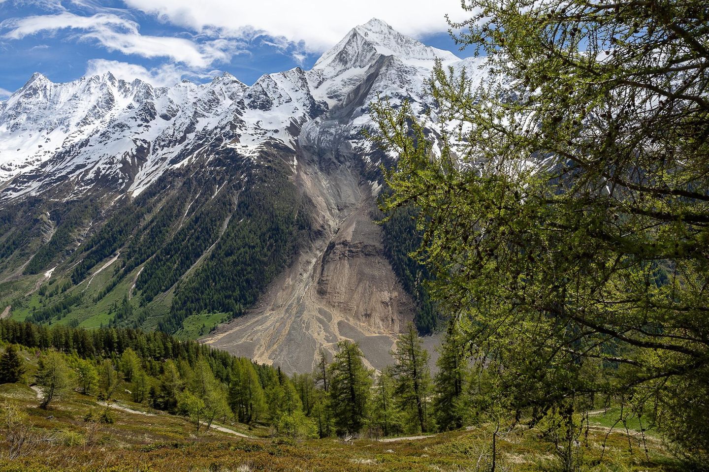 Ein zwei Kilometer langer Keil aus Eis, Fels und Geröll hat Blatten unter sich begraben. Die Erschütterung des Bergsturzes war noch in mehr als hundert Kilometer Entfernung messbar. 