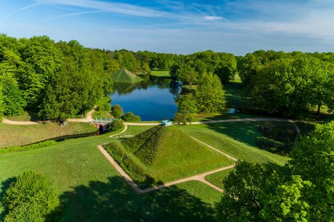 Luftaufnahme des Branitzer Parks