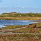 Panoramaaufnahme vom Naturschutzgebiet De Slufter auf der Insel Texel