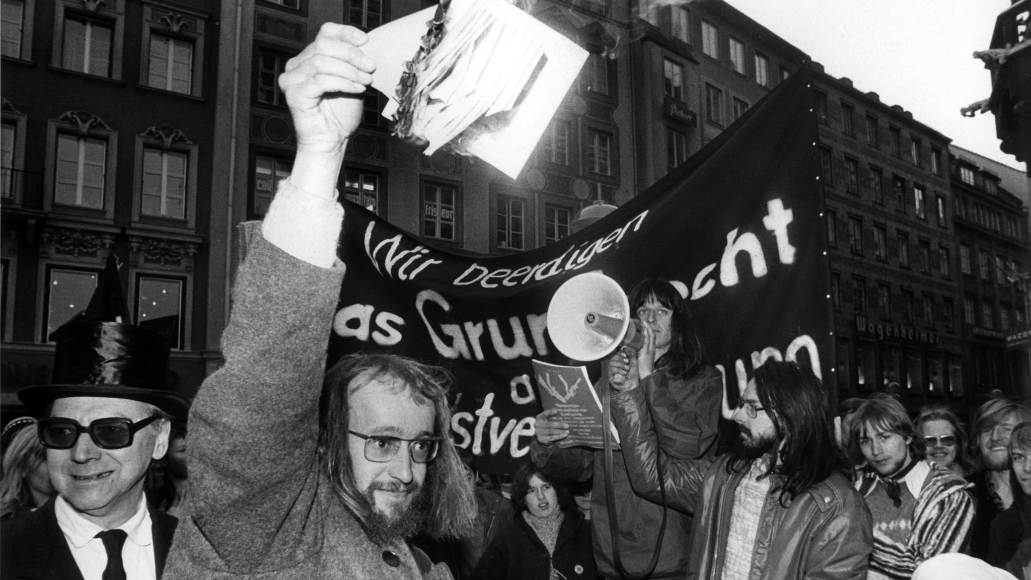 Demonstranten auf der Straße