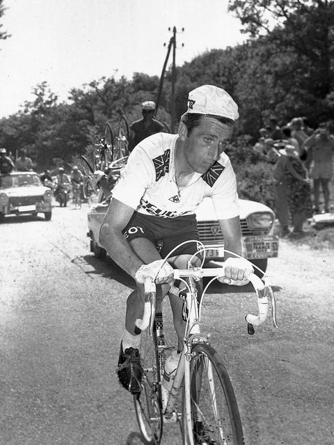 Tom Simpson am Mont Ventoux kurz vor seinem Kollaps