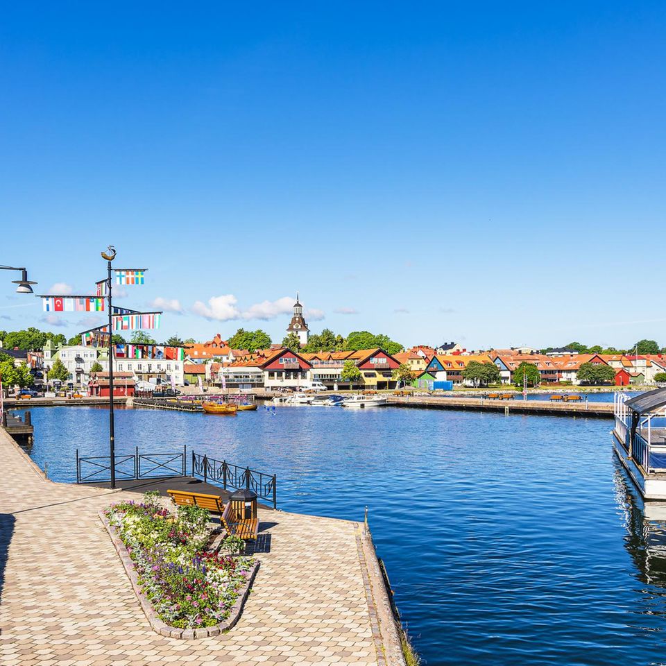 Blick auf die Stadt Västervik